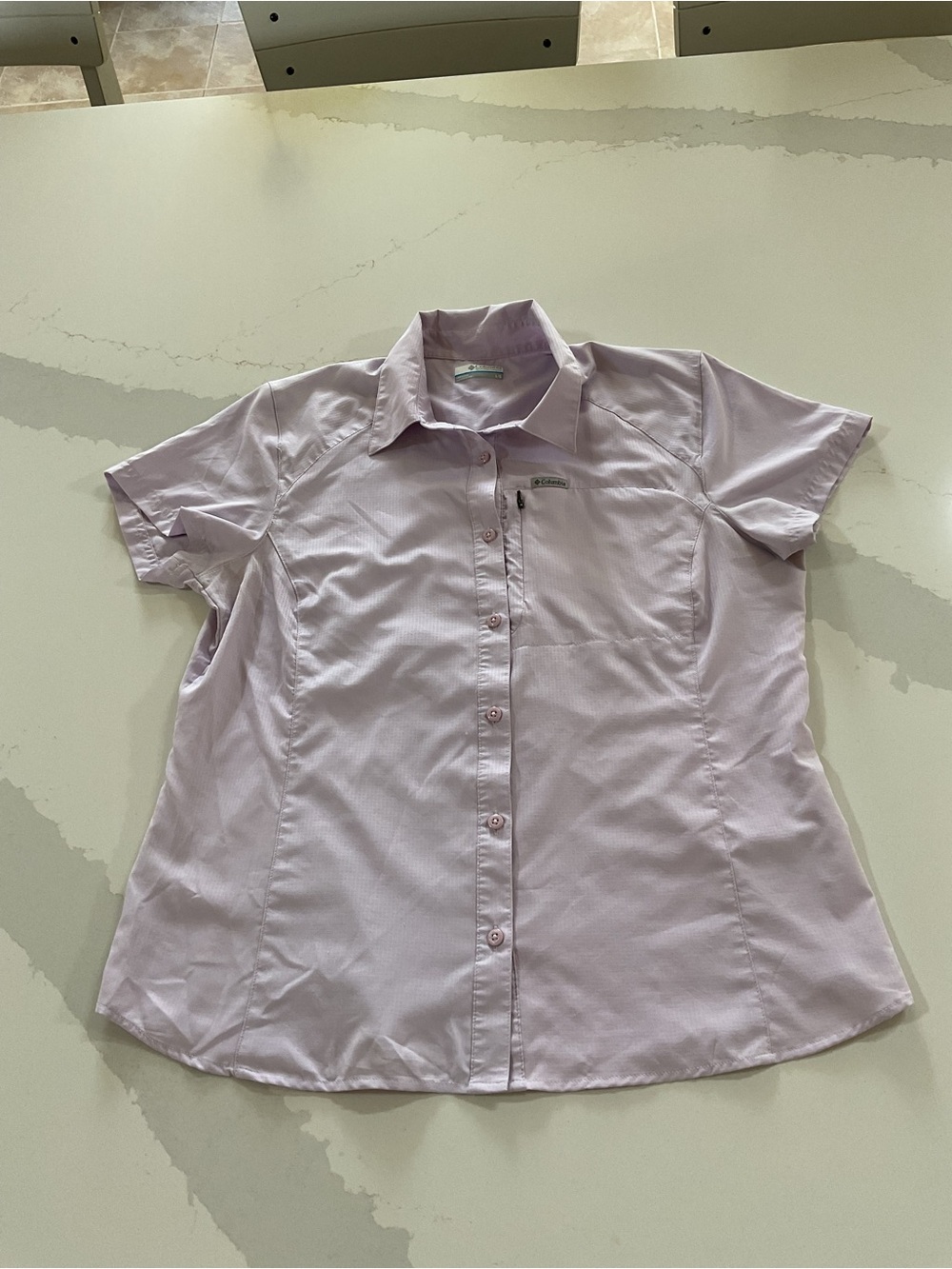 Columbia Lavender Short Sleeve Button-Down Shirt